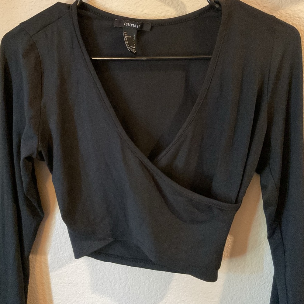Forever 21 Black Cross Over Top